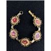 Image 1 : Vintage Filigree Design Petti Point Roses Bracelet, 7" Long Original Closure