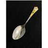 Image 1 : Sterling Silver (Tested) Enameled Raised Engraving Canada Spoon, Hand Engraved, Calgary, Just Polish