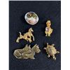 Image 1 : 5 Vintage Brooches, Very Unique