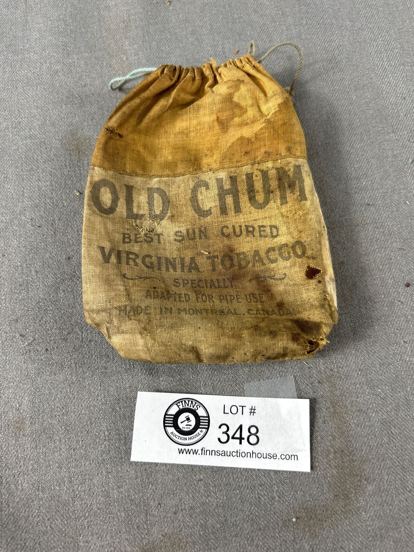 Rare Early 1920s Old Chum Smoking Tobacco Cloth, Draw String, Shows ...