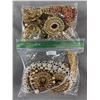 Image 1 : 2 Bags w/ Indian Rhinestone Jewelry, One Bag Only Parts