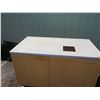 Image 2 : Waste/Recycle Receptacle 3-Door Cabinet w/ Interior Shelving 57" x 31" x 34"H