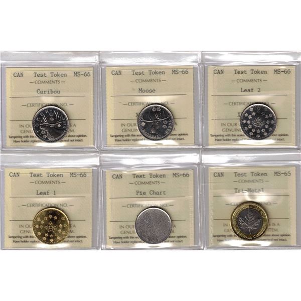 R&D Security Test Token Set, ICCS MS-66 and Tri-Metal Die Crack Variety MS-65