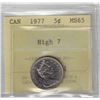 Image 1 : 1977 Canada 5¢ High 7, PCCS MS65 (Professional Coin Certification System)