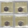 Image 1 : 1981-1983-1986-1990 5¢ PCCS MS64 4Pcs (Professional Coin Certification System)