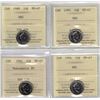 Image 1 : 1988 10¢ MS67, 1990 10¢ MS67, 1991 10¢ MS67, 1994 10¢ MS67, 4pcs All ICCS, NBU