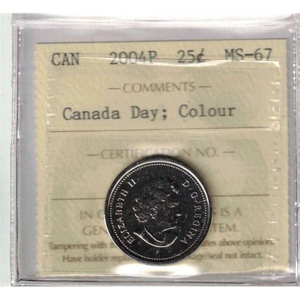 2004P 25¢ Canada Day; Color ICCS MS-67