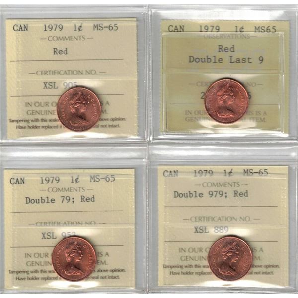 1979 variety lot of 4 coins, Certified