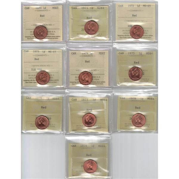 1¢ MS-66 ICCS NBU non NBU 3pcs lot