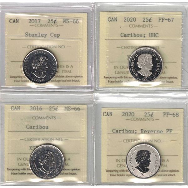 25¢ ICCS Lot of 4 pcs, Stanley Cup