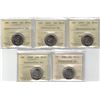 Image 1 : 25¢ ICCS-PCCS First Day Lot of 5pcs, Professional Coin Certification System
