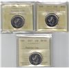 Image 1 : 25¢ ICCS Lot of 3 pcs, Professional Coin Certification System