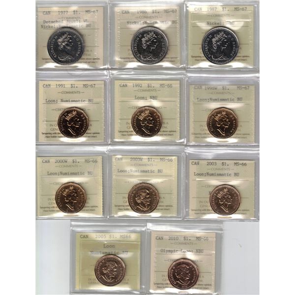 $1. ICCS-PCCS Lot of 12 pcs Professional Coin Certification System