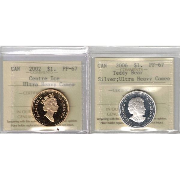 $1. ICCS Proof Silver Lot of 2 pcs