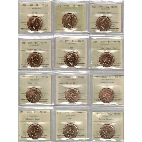 $1. ICCS-PCCS Lot of 12 pcs Professional Coin Certification System