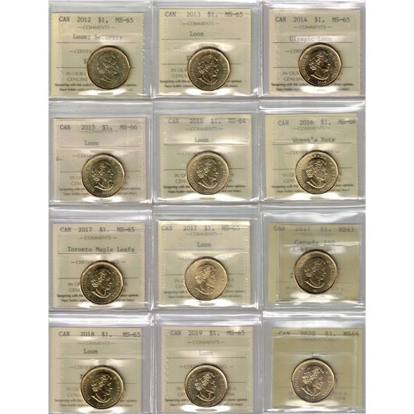 $1. ICCS-PCCS Lot of 12 pcs Professional Coin Certification System