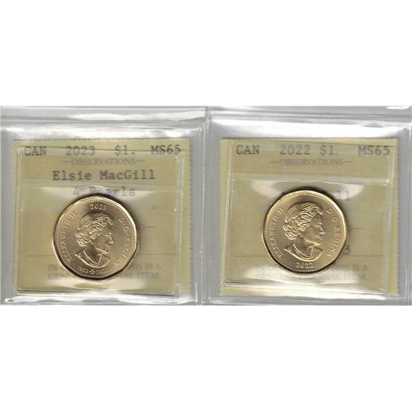 $1. PCCS 2022-2023 Loon Lot of 2 pcs, Professional Coin Certification System