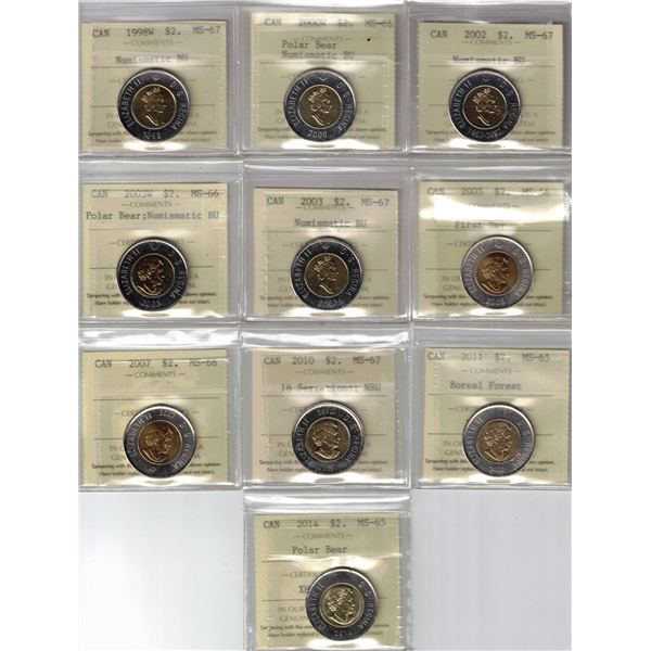 $2. ICCS NBU Lot of 10 pcs Professional Coin Certification System 121