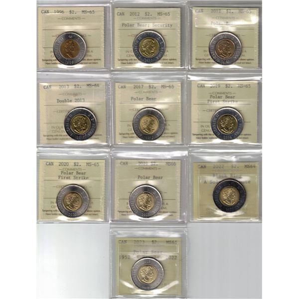 $2. ICCS-PCCS Lot of 10 pcs Professional Coin Certification System 122