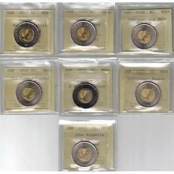 $2. PCCS Lot of 7 pcs Professional Coin Certification System 121