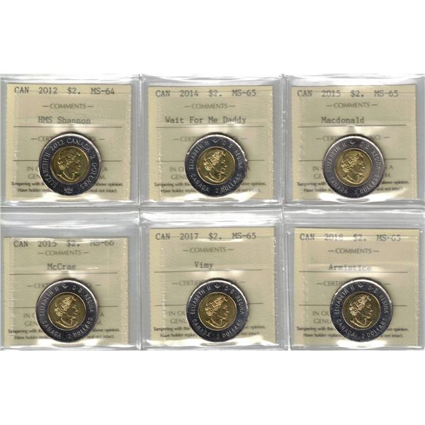 $2. PCCS Lot of 6 pcs Professional Coin Certification System 124
