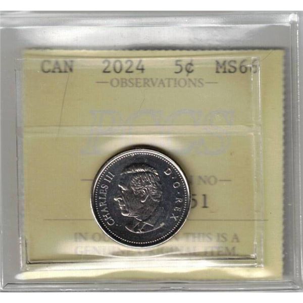 2024 5¢ PCCS graded MS66, Professional Coin Certification System