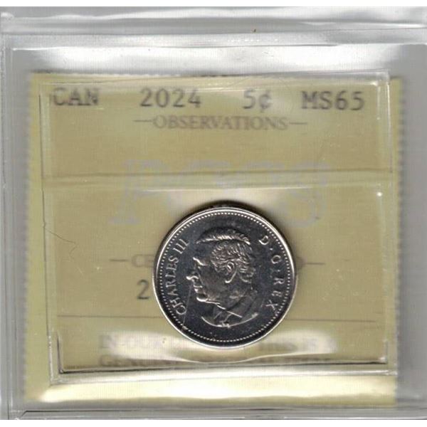 2024 5¢ PCCS graded MS65, Professional Coin Certification System