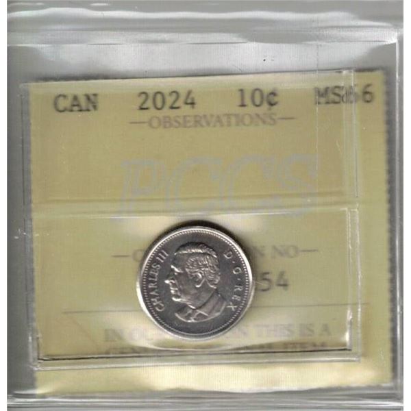 2024 10¢ PCCS graded MS66, Professional Coin Certification System