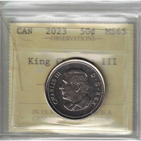 2023 KCIII 50¢ PCCS graded MS65, Professional Coin Certification System