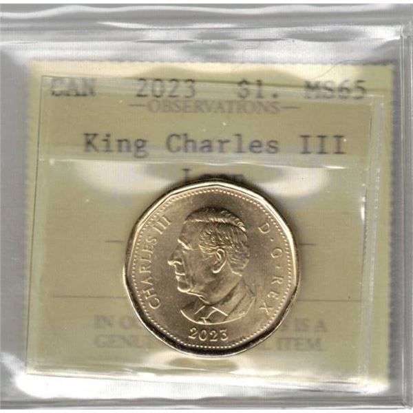 2023 KCIII $1. Loon PCCS graded MS65, Professional Coin Certification System
