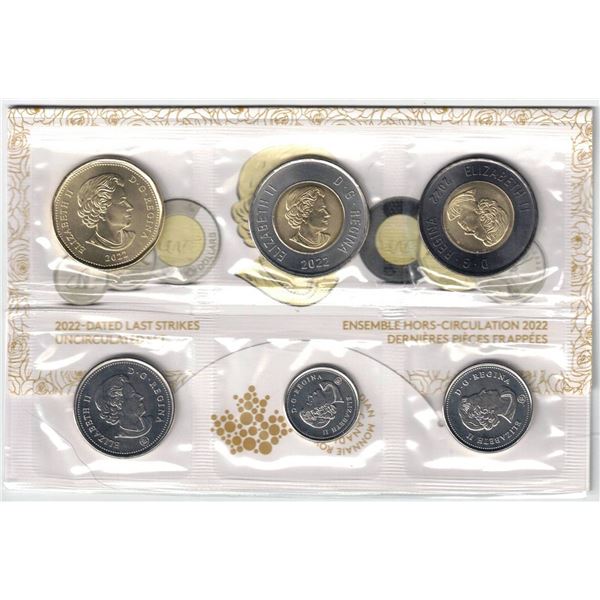 2022 QE II Uncirculated Set, Last Strikes, with Black Ring $2.