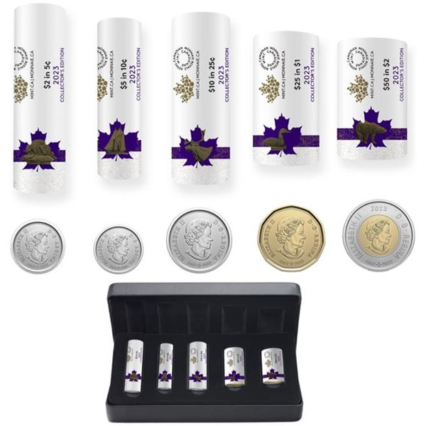 2023 QE II Box Set, 5 Special Wrap Roll, Collector Edition, 5¢ 10¢ 25¢ $1. $2.
