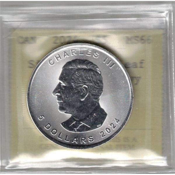 2024 $5 SML Polar Bear Privy; First Strike, MS66 Professional Coin Certification System