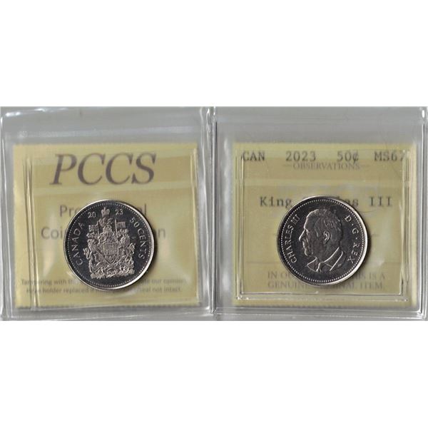 2023 KCIII 50¢ PCCS graded MS67, Professional Coin Certification System