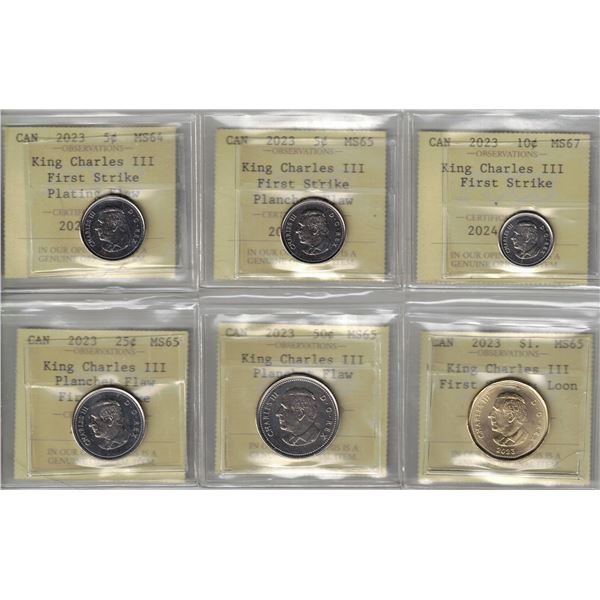 2023 KCIII Variety 6 coin Lot, Professional Coin Certification System