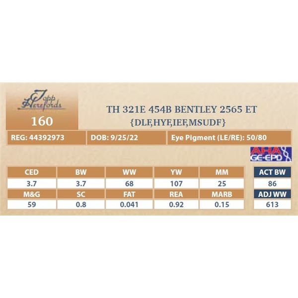 TH 321E 454B BENTLEY 2565 ET