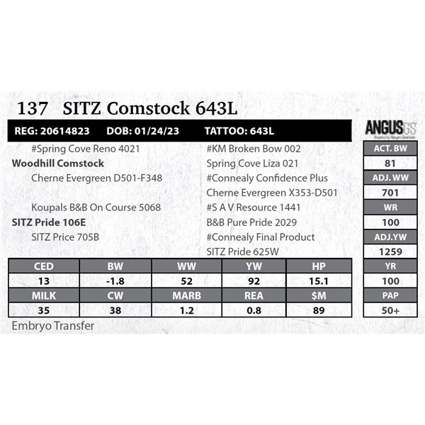 Sitz Comstock 643L