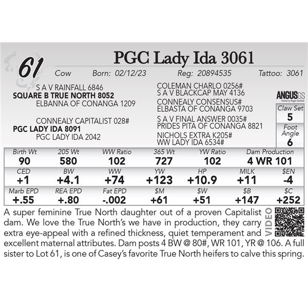 PGC Lady Ida 3061