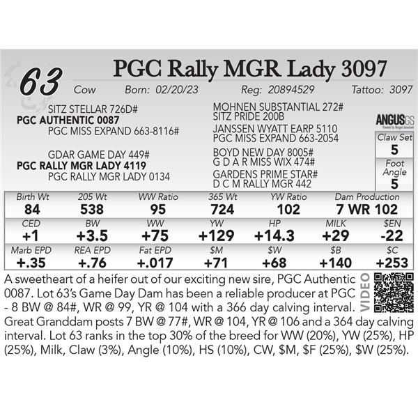 PGC Rally MGR Lady 3097