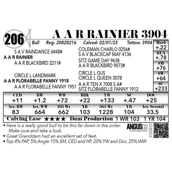 A A R RAINIER 3904