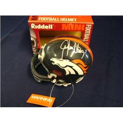Signed Elway Mini-Helmet