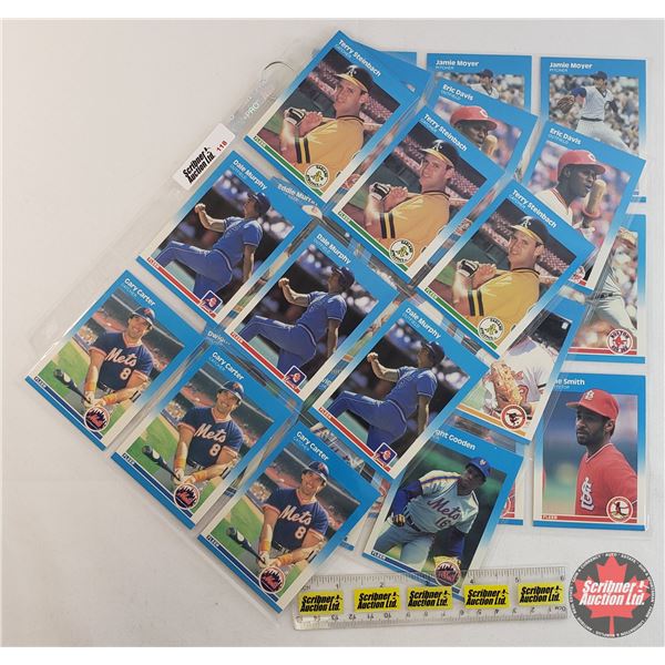 1987 Fleer Baseball Cards (3 Sheets of 9) : Incl. Terry Steinbach, Dale Murphy, Gary Carter, Eric Da