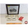 Image 1 : Car Décor Collectibles : Wall Mount Plaque "Buick Model 10" & Vintage Car Coasters (5) in Box (Plaqu