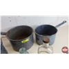 Image 4 : Collectors Combo: Enamelware Pots (3) & Variety Bottles (Rawleighs; Buckleys; Coca-Cola; etc) (SEE P