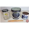 Image 1 : Collector Combo: Nabob Coffee Jar ; Swift's Lard Pail ; Pure Canadian Honey Tin (SEE PICS!)