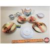 Image 1 : Oriental China Combo (16 pcs) : Tea Pot ; Saucers; Cup; Cream ; Sugar; Snack Plates (SEE PICS!)