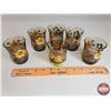 Image 1 : Vintage Floral Juice Glasses (6) (3"H) (SEE PICS!)