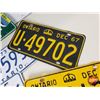 Image 4 : Licence Plate Collection - Ontario (13) : 1957; 1958; 1959; 1960; 1964; 1965; 1966; 1967; 1969; 1969