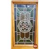 Image 14 : Oak Renaissance Book Case - Lovely Stain Glass Doors - Unique Hardware - c/w Key (2 Piece) (81"H x 4