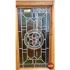 Image 15 : Oak Renaissance Book Case - Lovely Stain Glass Doors - Unique Hardware - c/w Key (2 Piece) (81"H x 4